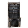 A Gothic Revival Carved, Gilt and Black Lacquered Cupboard