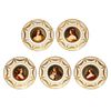 Exceptional Set of Five Royal Vienna Jeweled Porcelain Portrait Plates by Wagner