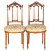 Pair of Louis XVI Style Walnut Parlor Chairs