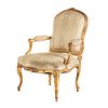 Louis XV Style Carved Giltwood Arm Chair