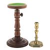 Early Victorian Rosewood Candle Stand & Stick