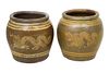 Pair of Chinese Pots with Dragons