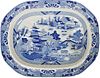 Footed Blue & White Floral Porcelain Dish