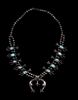 Navajo Sandcast Silver & Turquoise Squash Necklace