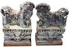 Pair of Monumental Chinese Bronze Foo Dogs