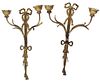 Vintage Pair of Bronze Wall Sconces