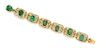 * An Art Nouveau Emerald and Diamond Bracelet, 37.50 dwts.
