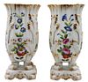 Pair of Painted Porcelain Flower Vases
