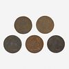 Five U.S. 1794 Large 1C Coins