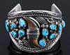 Navajo Kingman Turquoise & Bear Claw Bracelet