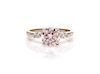 A White Gold, Fancy Light Orangy Pink Diamond and Diamond Ring, 2.00 dwts.