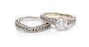 * A Collection of 18 Karat White Gold and Diamond Rings, 4.60 dwts.