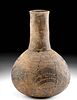 Prehistoric Mississippian Incised Redware Pottery Jar