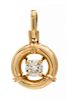 A Yellow Gold and Diamond Solitaire Pendant, 3.90 dwts.