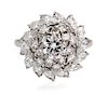 A Platinum and Diamond Cluster Ring, 5.30 dwts.