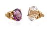 A Collection of Amethyst and Kunzite Wirewrapped Rings, 12.10 dwts.