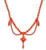 A Victorian Coral Bead Swag Necklace, 28.60 dwts.
