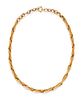 A Yellow Gold Barleycorn Link Fob Chain. 29.70 dwts.