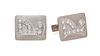 A Pair of Platinum, 14 Karat White Gold and Diamond Cufflinks, 10.60 dwts.