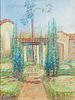 Margaret Jordan Patterson (American, 1867-1950) Two Drawings: Spanish-style Courtyard and Fountain and Windy Cove. Courtyard signed "M.