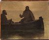 John Ferguson Weir (American, 1841-1926) Christ Preaching in a Boat. Unsigned. Oil on canvas, 12 5/7 x 15 7/8 in., with an incomplete s