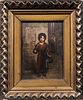 European School, 19th Century The Young Beggar. No visible signature. Oil on board, 11 1/4 x 8 1/4 in., framed (under glass). Condition