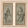 European School, 18th Century  Two Sketches After a Greek Sculpture, Front and Back.  Unsigned, dated to 1750 on an index...