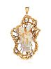 * A Yellow Gold, Opal and Diamond Pendant, 8.80 dwts.