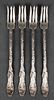Towle Sterling Silver Seafood Forks, 4