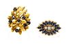 A Collection of Yellow Gold, Sapphire, and Diamond Jewelry, 14.30 dwts.