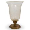 Large Murano Glass and Brass Pedestal Vase