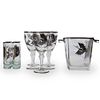 French Crystal Silver Overlay Set