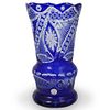Cobalt Blue Bohemian Crystal Vase