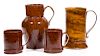 ASSORTED REPRODUCTION EARTHENWARE / REDWARE VESSELS, LOT OF FOUR