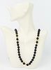 CHINESE VINTAGE ONYX & 14KT GOLD NECKLACE