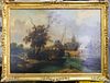 19th C CONTINENTAL LARGE OIL PAINTING ON CANVAS