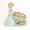 Cosmos Porcelain Figurine, Girl With Barrow Of Flowers