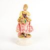 Large Capodimonte Style Figurine,  Woman With Flower Basket