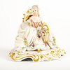 Vintage Italian Porcelain Figurine, Seated Woman