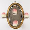 WEBB BURMESE FAIRY LAMPS ON A MIRRORED WALL MOUNT SCONCE
