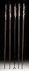 Five Japanese Edo & Meiji Bamboo Arrows w/ Iron Tips