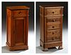 French Louis Philippe Carved Walnut Chiffonier, 19th c., the stepped canted corner top over five drawers, on a plinth base on stepped block feet, H.- 