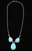 Navajo Stormy Mountain Turquoise Sterling Necklace
