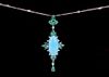 Turquoise & Emerald 18k White Gold Necklace