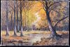 Original Signed Fall Forest Landscape Oil Painting