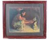 Native American Indian With Corn Framed Print