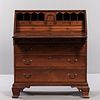 Chippendale Carved Cherry Slant-lid Desk, Connecticut, 18th century, the stepped interior with blocked central shell-carved drawer and