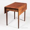 Small Federal Mahogany Drop-leaf Table, possibly Rhode Island, c. 1800-1810, the square tapering legs joined by a straight apron, old r