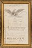 Lesson Book Page of Calligraphy and Arithmetic Questions and Answers, New England, early 19th century, spreadwing eagle and banner "E P