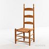 Reproduction Shaker Figured Maple Side Chair, Timothy Rieman, 20th century, ht. 33 1/2, seat ht. 11 3/4 in. Provenance: The Shaker Coll